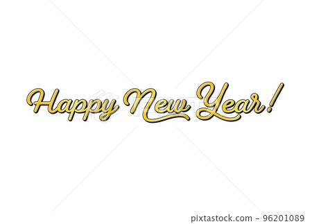 Handwritten-style Happy New Year characters-Material for New Year's and New Year's cards-Gold 96201089