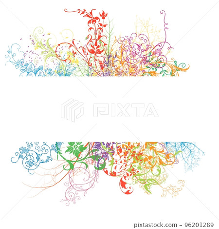 Fresh banner with colorful floral effect 96201289