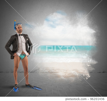 Businessman dreams holidays 96201436