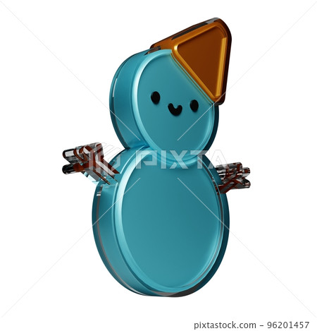 snowman 3d Christmas decorations. glass glossy isolated on white background. New year Design elements realistic 3d illustration. snowman 3d Christmas decorations. glass glossy isolated on white background. New year Design elements realistic 3d illustration. 96201457