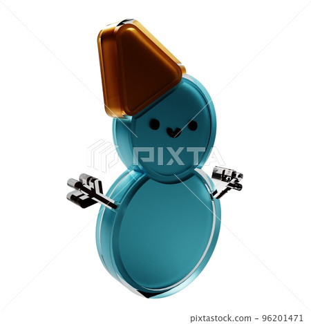 snowman 3d Christmas decorations. glass glossy isolated on white background. New year Design elements realistic 3d illustration. snowman 3d Christmas decorations. glass glossy isolated on white background. New year Design elements realistic 3d illustration. 96201471