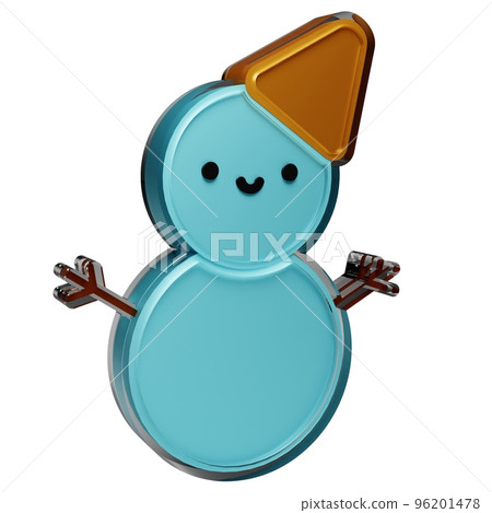 snowman 3d Christmas decorations. glass glossy isolated on white background. New year Design elements realistic 3d illustration. snowman 3d Christmas decorations. glass glossy isolated on white background. New year Design elements realistic 3d illustration. 96201478