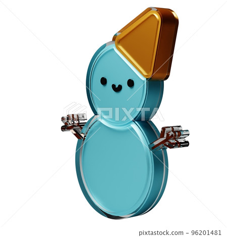 snowman 3d Christmas decorations. glass glossy isolated on white background. New year Design elements realistic 3d illustration. snowman 3d Christmas decorations. glass glossy isolated on white background. New year Design elements realistic 3d illustration. 96201481