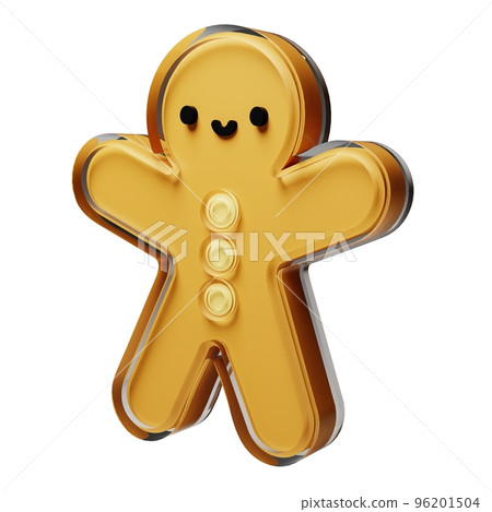 Gingerbread glass glossy isolated on white background. New year Design elements realistic 3d illustration. Gingerbread glass glossy isolated on white background. New year Design elements realistic 3d illustration. 96201504