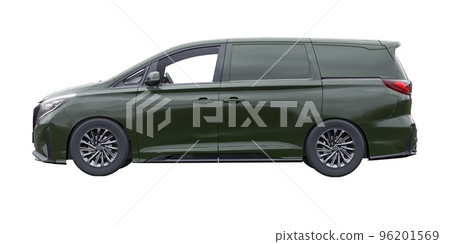 small commercial van for cargo transportation in cramped urban conditions. Courier car. A delivery service car with an inscription-free body for your own unique design. 3d rendering. 96201569