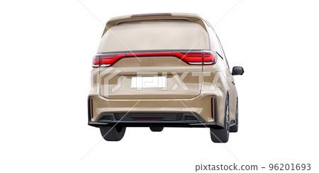 small commercial van for cargo transportation in cramped urban conditions. Courier car. A delivery service car with an inscription-free body for your own unique design. 3d rendering. 96201693
