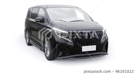 small commercial van for cargo transportation in cramped urban conditions. Courier car. A delivery service car with an inscription-free body for your own unique design. 3d rendering. 96201822