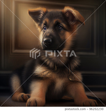 German shepherd puppy. Portrait of a german shepherd dog. Dog portrait German shepherd puppy. Portrait of a german shepherd dog. Dog portrait 96202230