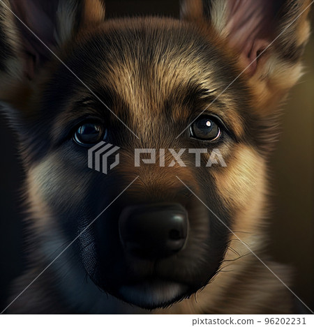 German shepherd puppy. Portrait of a german shepherd dog. Dog portrait German shepherd puppy. Portrait of a german shepherd dog. Dog portrait 96202231