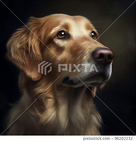 Golden retriever. Portrait of a golden retriever dog. Dog portrait 96202232