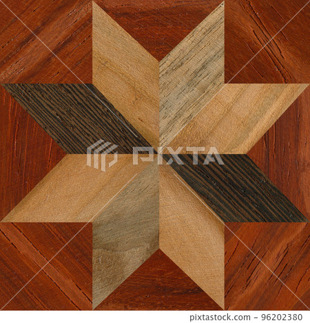 Wooden marquetry can be patterns created from the combination of wood, wooden floor, parquet, cutting board Wooden marquetry can be patterns created from the combination of wood, wooden floor, parquet, cutting board 96202380