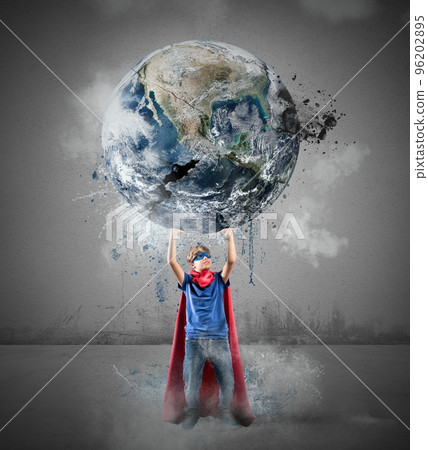 Little superhero saves the world 96202895