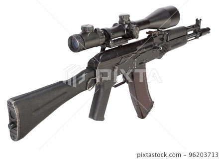 Modern model AK - 105 assault rifle with optic scope Modern model AK - 105 assault rifle with optic scope 96203713