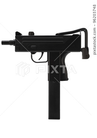 Submachine gun isolated on white background. Submachine gun isolated on white background. 96203748
