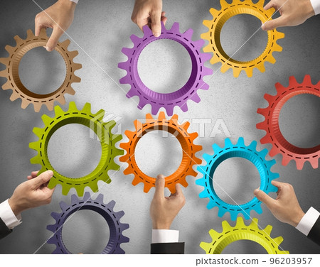 Teamwork and integration concept 96203957