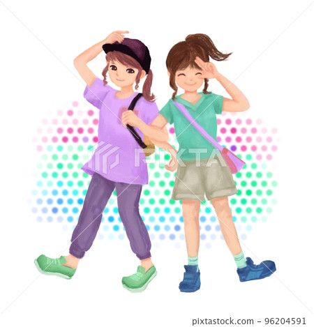 有兩個好朋友的女孩 96204591