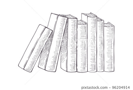 Books vector hand drawn illustration sketch style Books vector hand drawn illustration sketch style 96204914