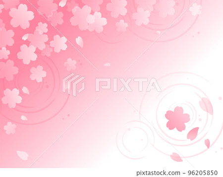 漂浮在水面上的櫻花淡粉色日式背景 96205850