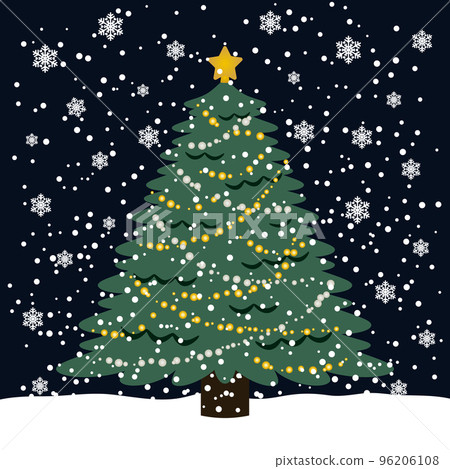 Christmas tree on a snowy night Christmas tree on a snowy night 96206108