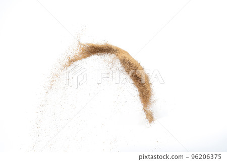 Sand flying explosion, Golden sand wave explode. Abstract sands cloud fly. Yellow colored sand splash throwing in Air. White background Isolated high speed shutter, throwing freeze stop motion Sand flying explosion, Golden sand wave explode. Abstract sands cloud fly. Yellow colored sand splash throwing in Air. White background Isolated high speed shutter, throwing freeze stop motion 96206375