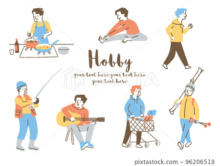 Men who enjoy their hobbies _ set _ color 96206518