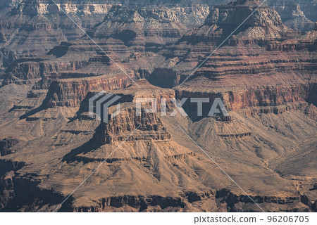 Aerial View Of Majestic Buttes At Grand Canyon National Park In Arizona During Sunny Day 96206705