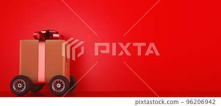 Christmas gift packages on a wheels ready to be delivered 96206942