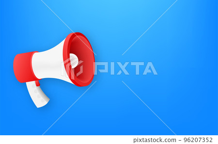 Megaphone announce speaker shout. Speak up. Vector stock illustration. Megaphone announce speaker shout. Speak up. Vector stock illustration. 96207352