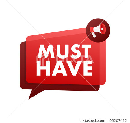 Must have sign, label. Vector stock illustration 96207412
