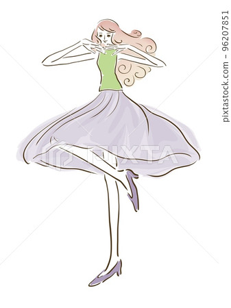 Parisienne girl fashionable illustration fashion happy 96207851
