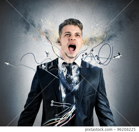 Businessman robot explosion 96208225