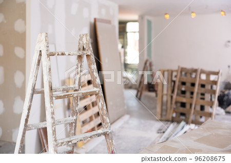 Interior on a construction site indoors Interior on a construction site indoors 96208675
