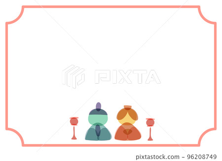 Hinamatsuri Illustration of a retro simple Hina doll Frame material Hinamatsuri Illustration of a retro simple Hina doll Frame material 96208749