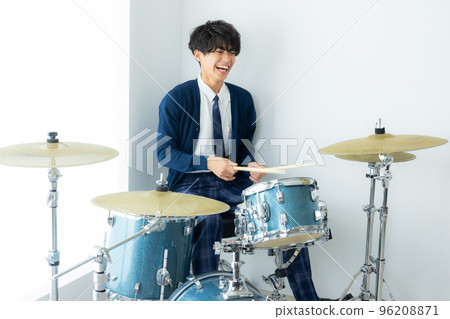 Drummer high school girl drum class Drummer high school girl drum class 96208871