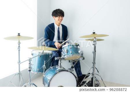 Drummer high school girl drum class Drummer high school girl drum class 96208872
