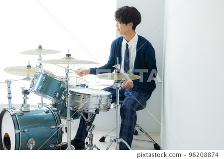 Drummer high school girl drum class Drummer high school girl drum class 96208874