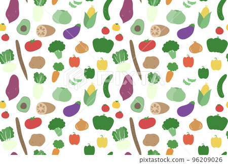 簡單蔬菜無縫圖案的插圖 簡單蔬菜無縫圖案的插圖 96209026