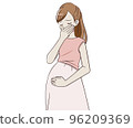 Pregnant woman suffering from morning sickness 96209369