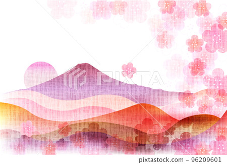 Mt. Fuji New Year's card sunrise background Mt. Fuji New Year's card sunrise background 96209601