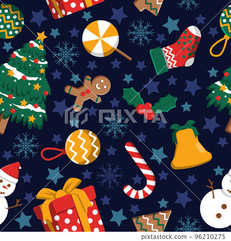 Winter Season December Merry Christmas Holiday Seamless Pattern Background 96210275