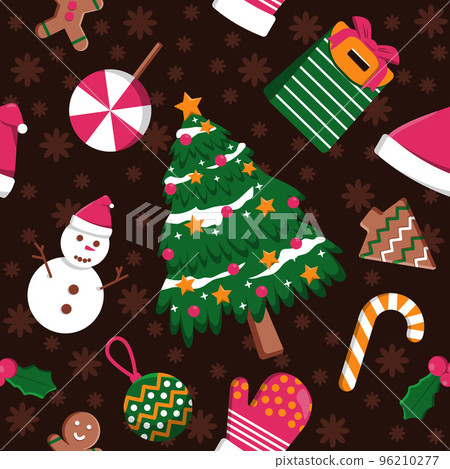 Winter Season December Merry Christmas Holiday Seamless Pattern Background 96210277