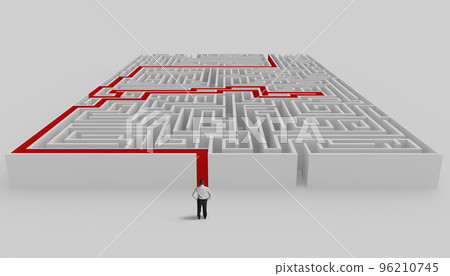 Maze and solution Maze and solution 96210745