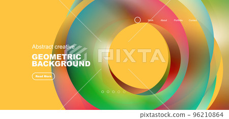 Circles minimal abstract background. Techno or business concept, pattern for wallpaper, banner, background, landing page, wall art, invitation, prints 96210864