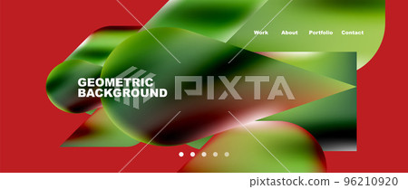 Glassmorphism landing page background template. Colorful glass shapes with metallic effect abstract composition for wallpaper, banner, background Glassmorphism landing page background template. Colorful glass shapes with metallic effect abstract composition for wallpaper, banner, background 96210920