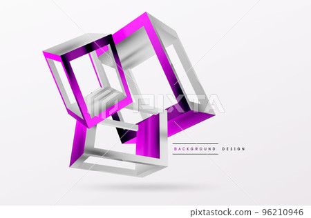 3D cube shapes vector geometric background. Trendy techno business template for wallpaper, banner, background or landing 3D cube shapes vector geometric background. Trendy techno business template for wallpaper, banner, background or landing 96210946