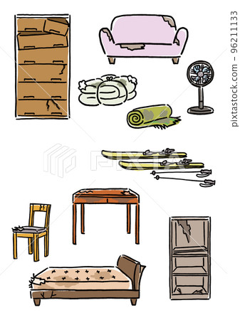 damaged bulky trash vector 96211133