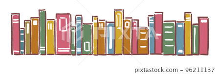 Lined up colorful books vector 96211137