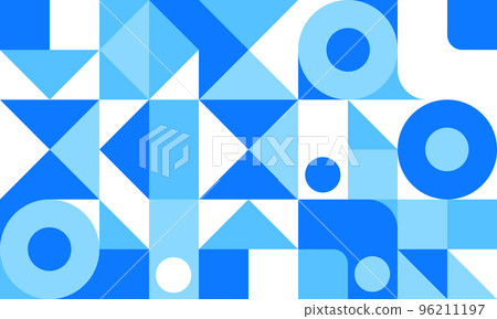 藍色和淺藍色幾何。幾何設計。矢量背景材料。 96211197
