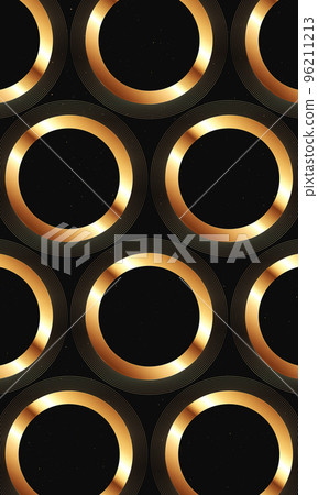 A combination of black and gold. Luxurious background material with gold rings. A combination of black and gold. Luxurious background material with gold rings. 96211213