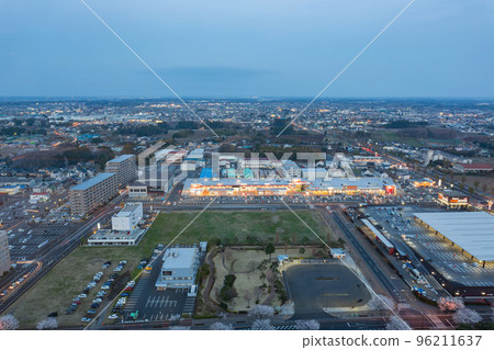 Aerial view of the Mito cityscape 96211637